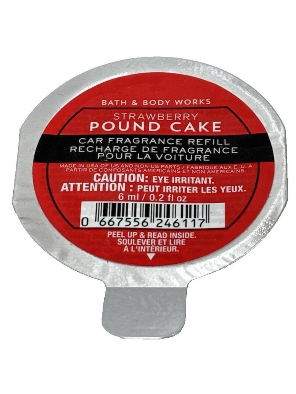 Bath & Body Works Strawberry Pound Cake Car Refill 0.2 fl oz 6ml Fragrance NEW